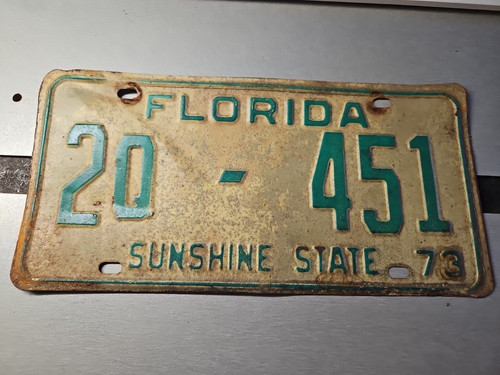 1973 florida license plate - license,